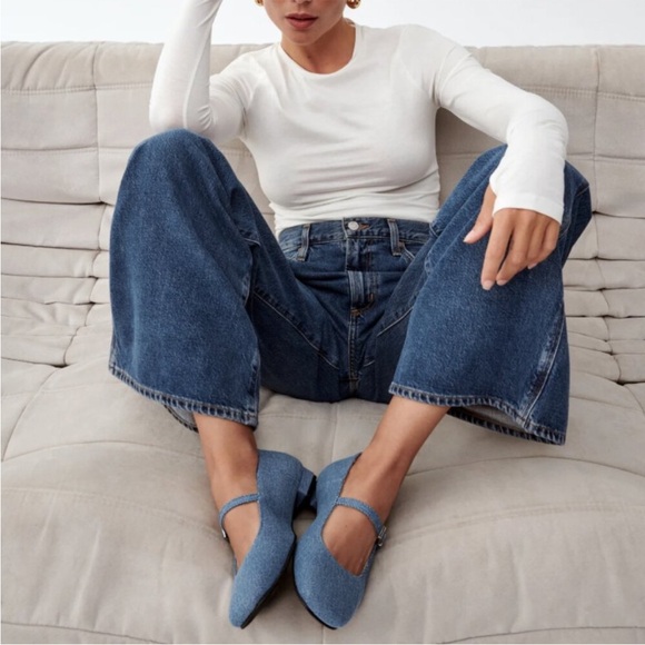 ALOHAS Shoes - NEW ALOHAS Por Do Sol Ballet Mary Jane Flats Denim Blue Classic Cute Sz 40EU 9US